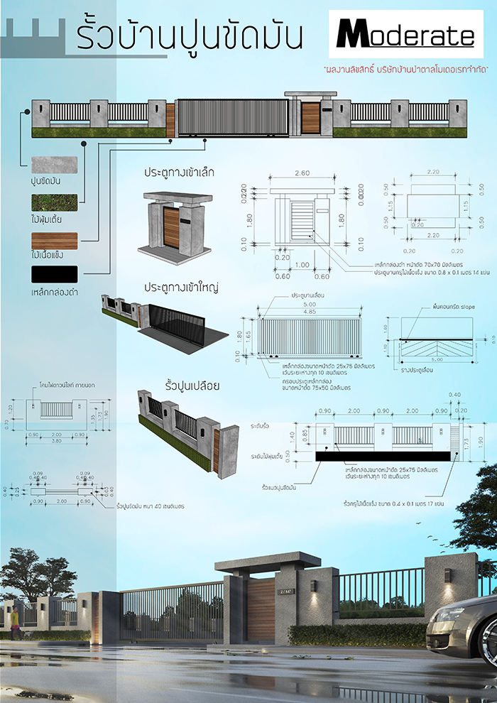 แบบรั้วโมเดิร์น